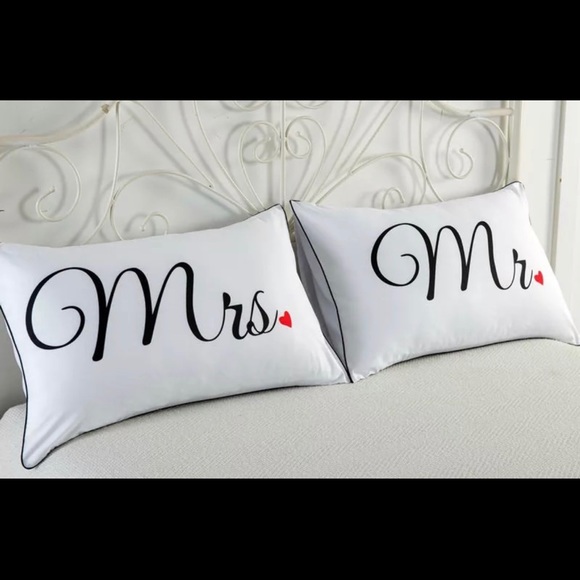 Mr. and Mrs. Decorative Queen Pillowcases - Picture 4 of 6